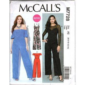 McCall's M7728 Misses 6 to14 Jumpsuit Uncut Sewing Pattern With Petite Sizes